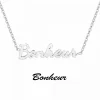 Athème Collier femme - B2689-ARGENT-BONHEUR Acier Argent | Femme Collier Et Pendentif