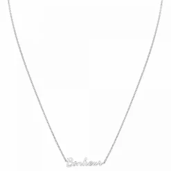 Athème Collier femme - B2689-ARGENT-BONHEUR Acier Argent | Femme Collier Et Pendentif