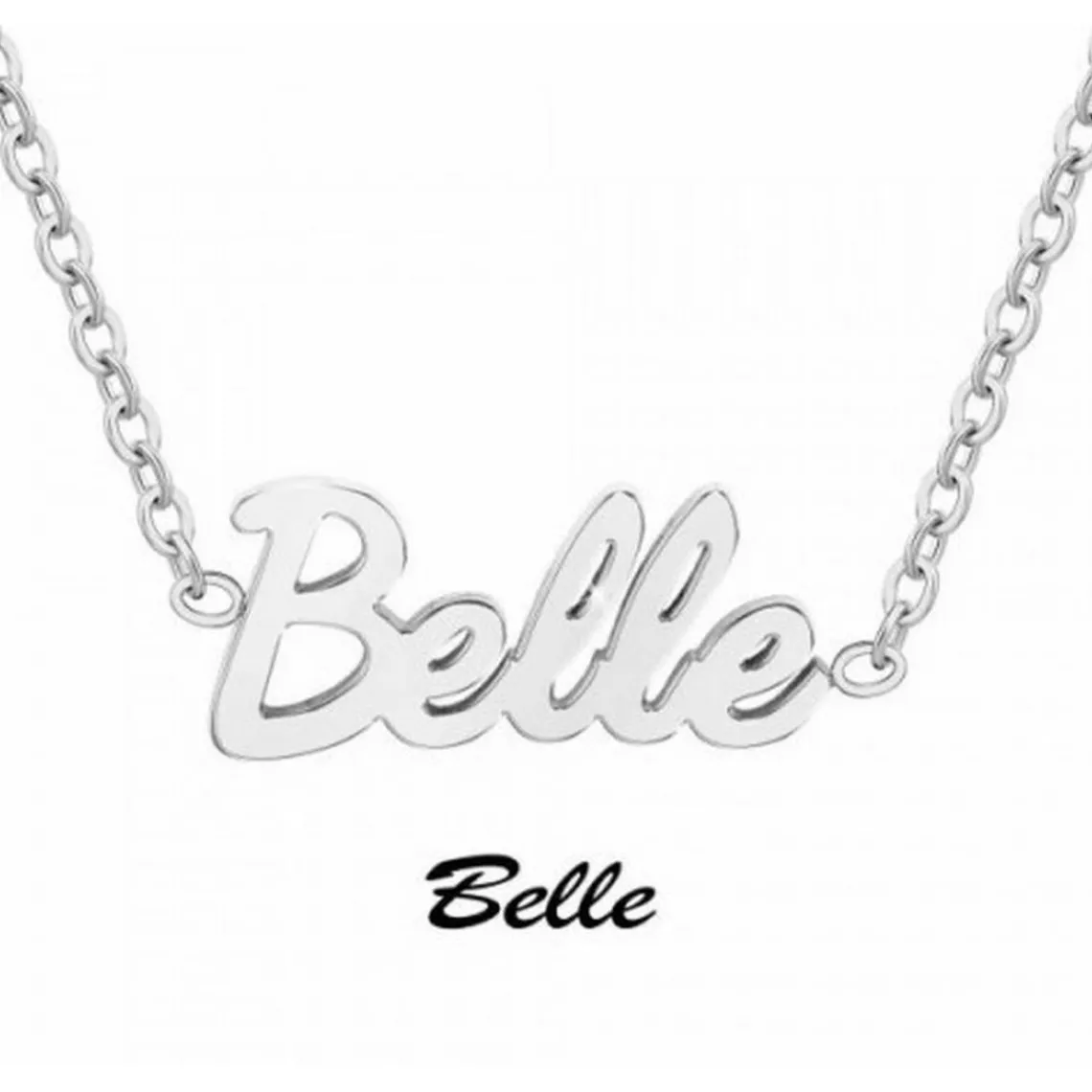 Athème Collier femme - B2689-ARGENT-BELLE Acier Argent | Femme Collier Et Pendentif