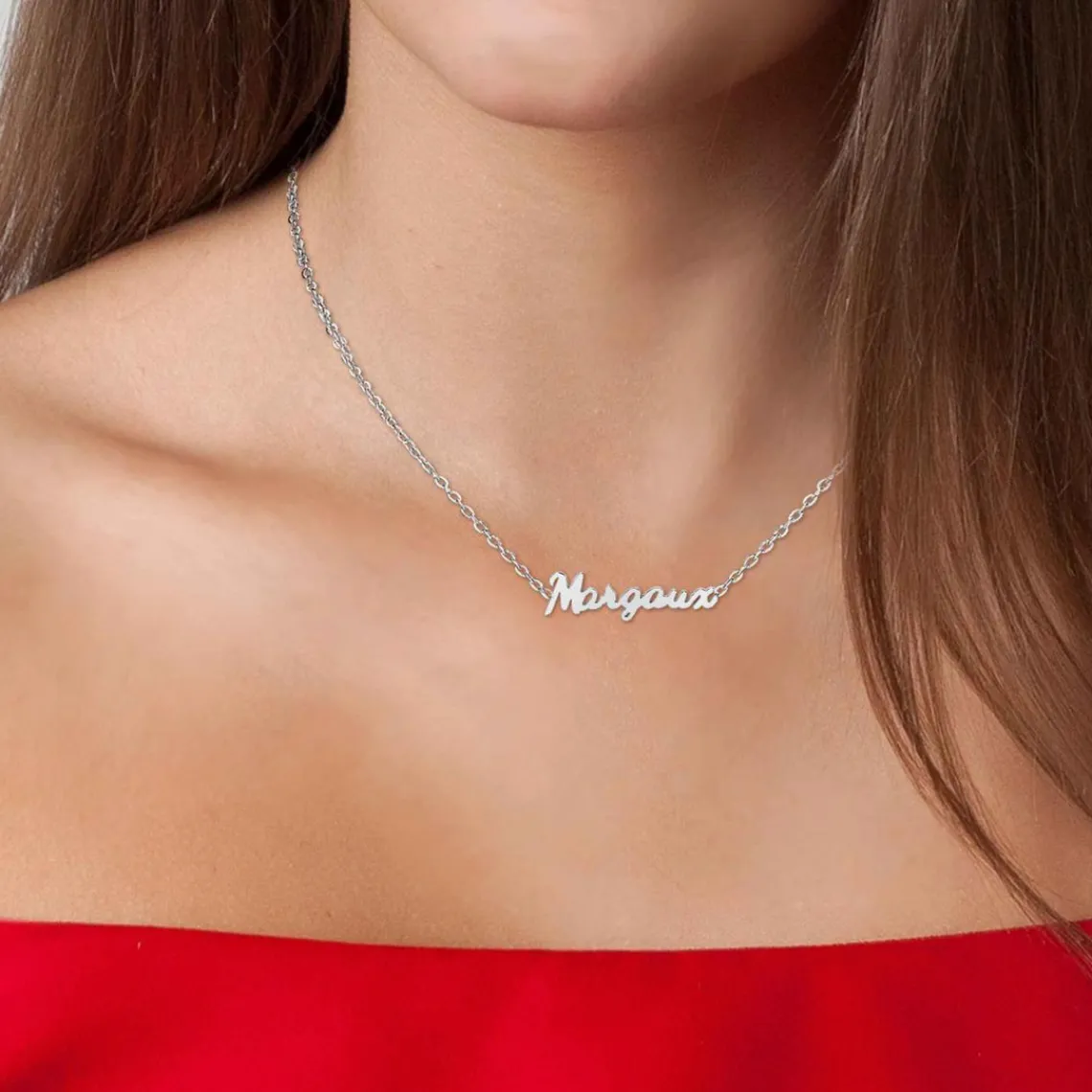 Athème Collier Femme - B2689-ARGENT-MARGAUX Acier | Femme Collier Et Pendentif