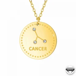 Athème Collier femme - B2449-CANCER Acier Doré | Femme Collier Et Pendentif
