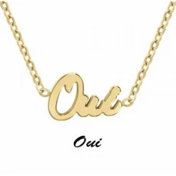 Athème Collier Femme - B2689-DORE-OUI Acier Doré | Femme Collier Et Pendentif