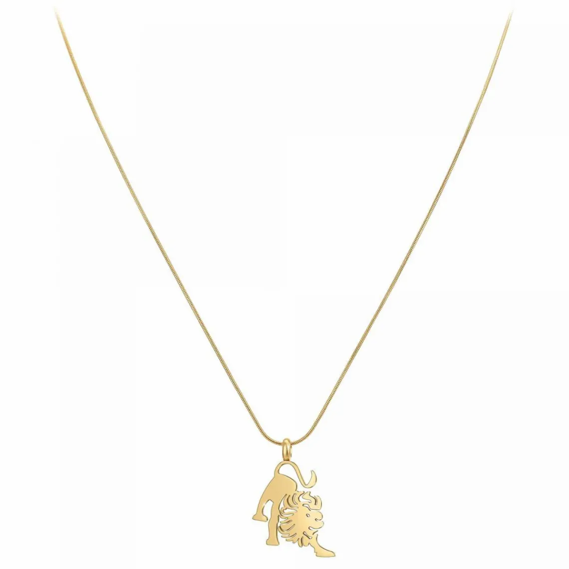 Athème Collier Femme B2427-LION - Acier Doré | Femme Collier Et Pendentif