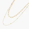 Balaboosté Collier Femme Acier 2 Chaines Différentes - 3502456560390 Métal Doré | Femme Collier Et Pendentif
