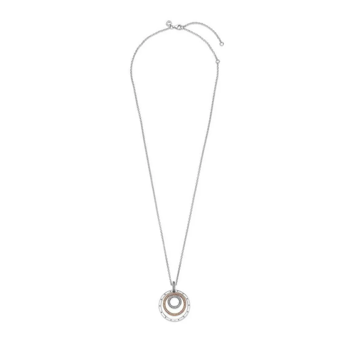 Pandora Collier femme Collier avec Pendentif Cercles Bimatières Signature - 389483C01 Argent | Femme Collier Et Pendentif