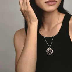 Pandora Collier femme Collier avec Pendentif Cercles Bimatières Signature - 389483C01 Argent | Femme Collier Et Pendentif