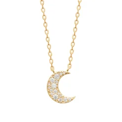 Maison de la Bijouterie Collier femme croissant de lune plaqué or UW3W5445 | Femme Collier Et Pendentif