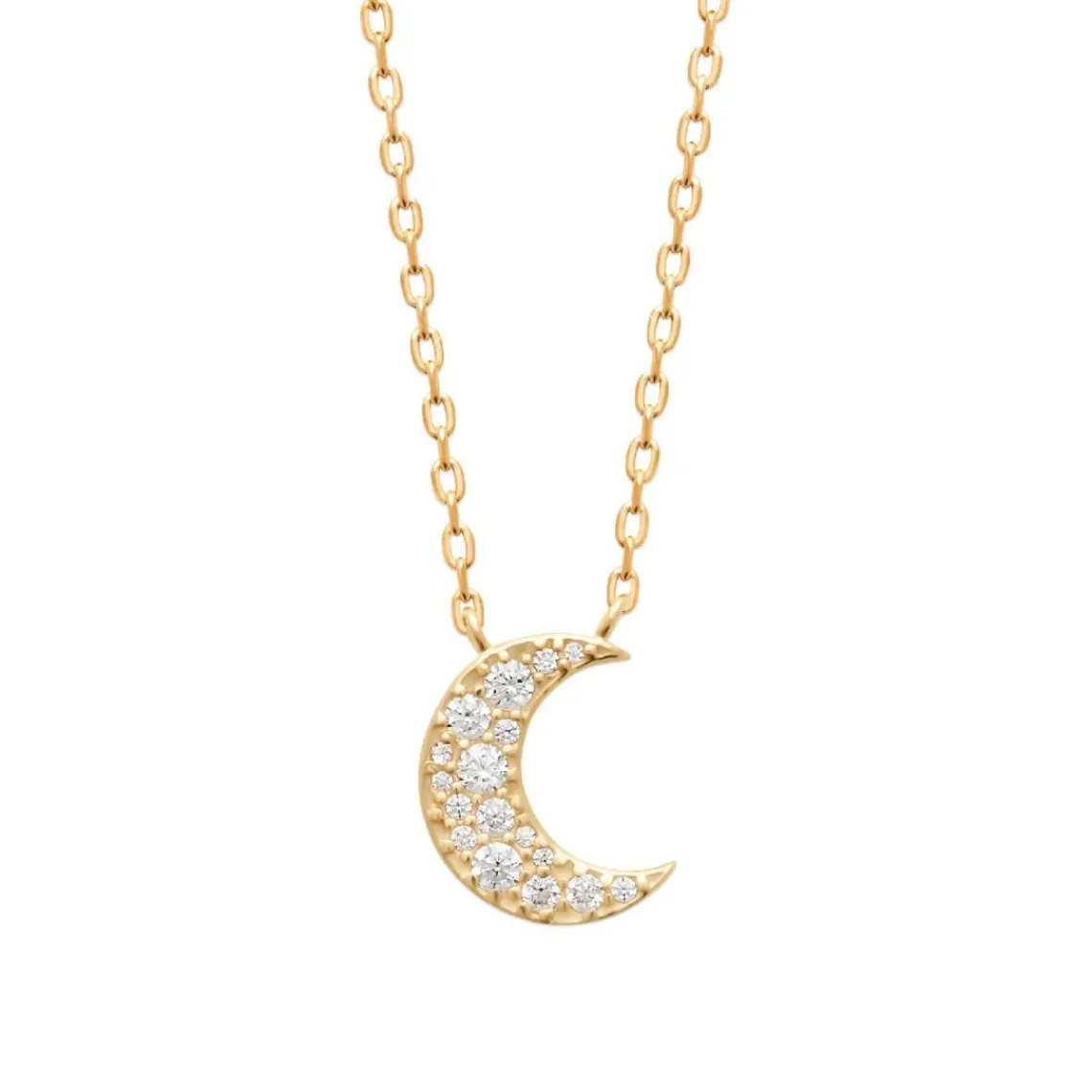 Maison de la Bijouterie Collier femme croissant de lune plaqué or UW3W5445 | Femme Collier Et Pendentif