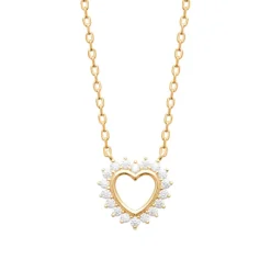 Maison de la Bijouterie Collier femme cœur fantaisie plaqué or UW3U6345 | Femme Collier Et Pendentif