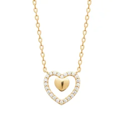 Maison de la Bijouterie Collier femme cœur oxyde plaqué or UW3U6045 | Femme Collier Et Pendentif