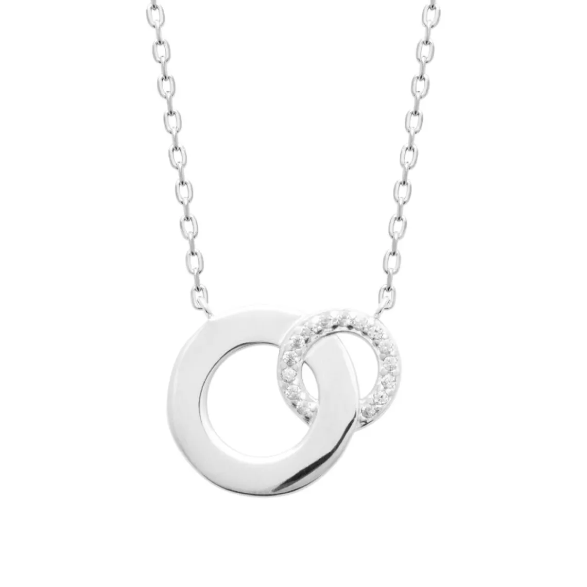 Maison de la Bijouterie Collier femme double anneau oxyde de zirconium VW3U3Y45 | Femme Collier Et Pendentif
