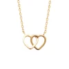 Maison de la Bijouterie Collier femme double cœur plaqué or UYY05Z45 | Femme Collier Et Pendentif