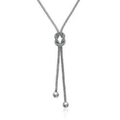 Maison de la Bijouterie Collier femme fantaisie acier argent 3Z003045 | Femme Collier Et Pendentif