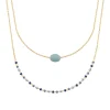 Maison de la Bijouterie Collier femme fantaisie amazonite plaqué or UW3Y4Z45 | Femme Collier Et Pendentif
