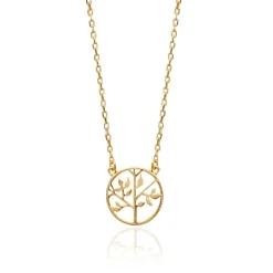 Maison de la Bijouterie Collier Femme fantaisie arbre de vie plaqué or UYZY6545 | Femme Collier Et Pendentif