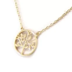 Maison de la Bijouterie Collier Femme fantaisie arbre de vie plaqué or UYZY6545 | Femme Collier Et Pendentif