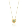 Maison de la Bijouterie Collier femme fantaisie aventurine plaqué or UW30Y545 | Femme Collier Et Pendentif