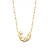 Maison de la Bijouterie Collier femme fantaisie croissant de lune plaqué or UW36W645 | Femme Collier Et Pendentif