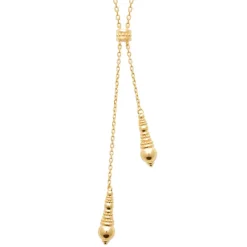 Maison de la Bijouterie Collier femme fantaisie double pendant plaqué or UYY04Z45 | Femme Collier Et Pendentif