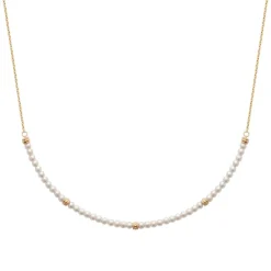 Maison de la Bijouterie Collier femme fantaisie imitation perles plaqué or UW3V0Y45 | Femme Collier Et Pendentif