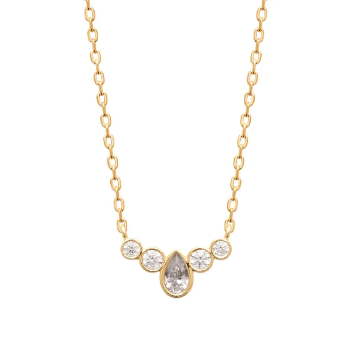 Maison de la Bijouterie Collier femme fantaisie oxyde de zirconium plaqué or UW3VVV45 | Femme Collier Et Pendentif