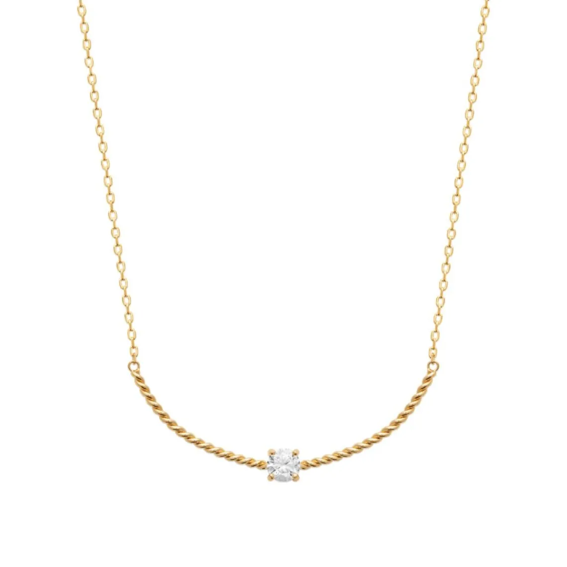 Maison de la Bijouterie Collier femme fantaisie oxyde de zirconium plaqué or UW345Y45 | Femme Collier Et Pendentif