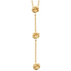 Maison de la Bijouterie Collier femme fantaisie pendant 3 fleurs plaqué or UYY0WZ45 | Femme Collier Et Pendentif