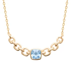 Maison de la Bijouterie Collier femme fantaisie pierre bleue plaqué or UW3WUY45 | Femme Collier Et Pendentif