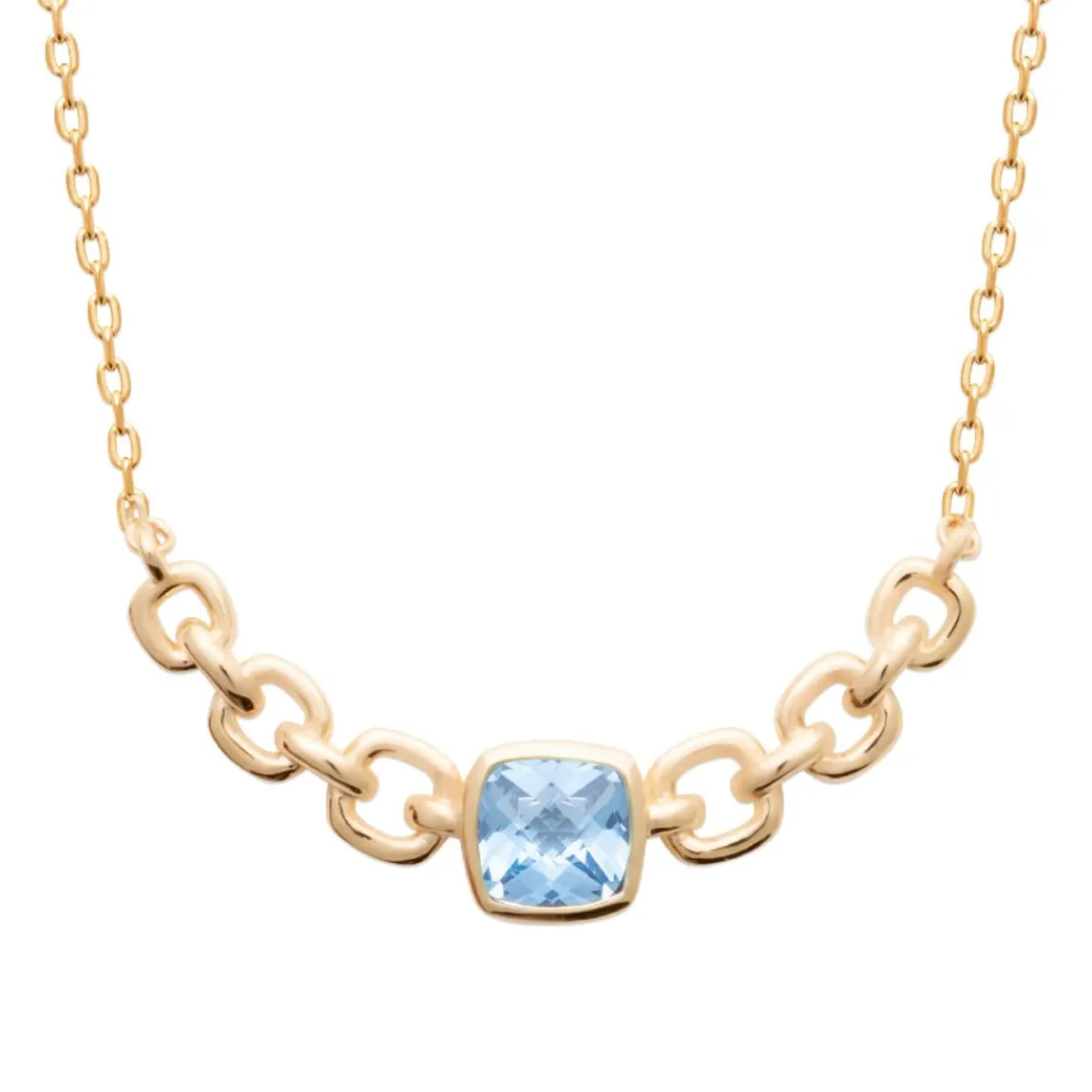 Maison de la Bijouterie Collier femme fantaisie pierre bleue plaqué or UW3WUY45 | Femme Collier Et Pendentif