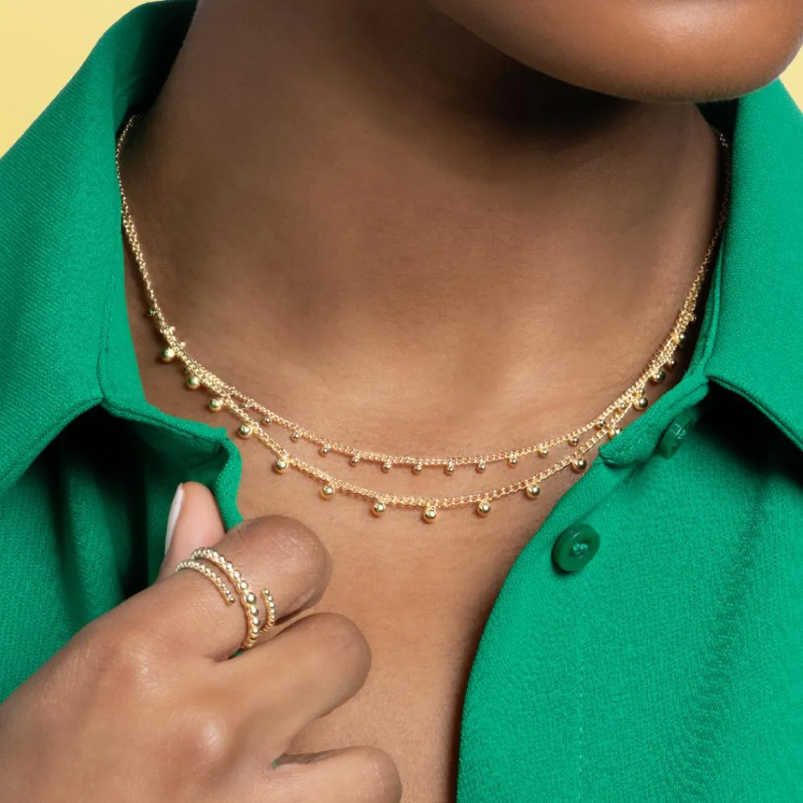 Maison de la Bijouterie Collier femme fantaisie plaqué or UYYZ3045 | Femme Collier Et Pendentif