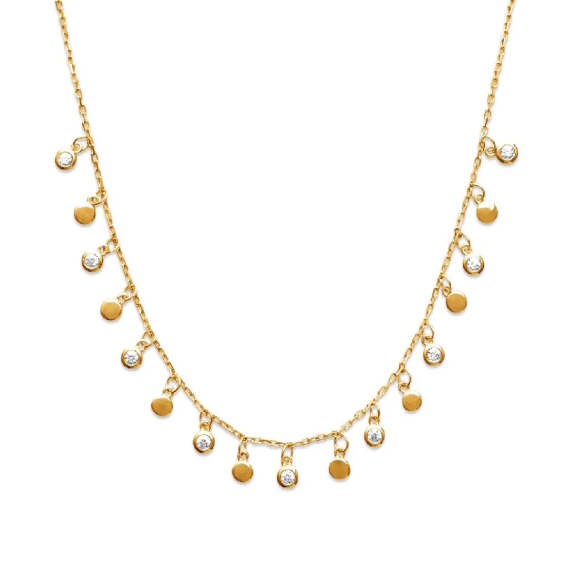 Maison de la Bijouterie Collier femme fantaisie plaqué or UWZU0545 | Femme Collier Et Pendentif