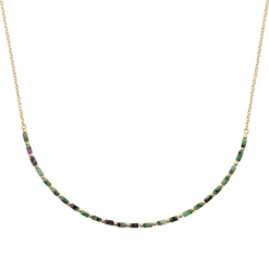 Maison de la Bijouterie Collier femme fantaisie rubis zoisite plaqué or UW3VWW45 | Femme Collier Et Pendentif
