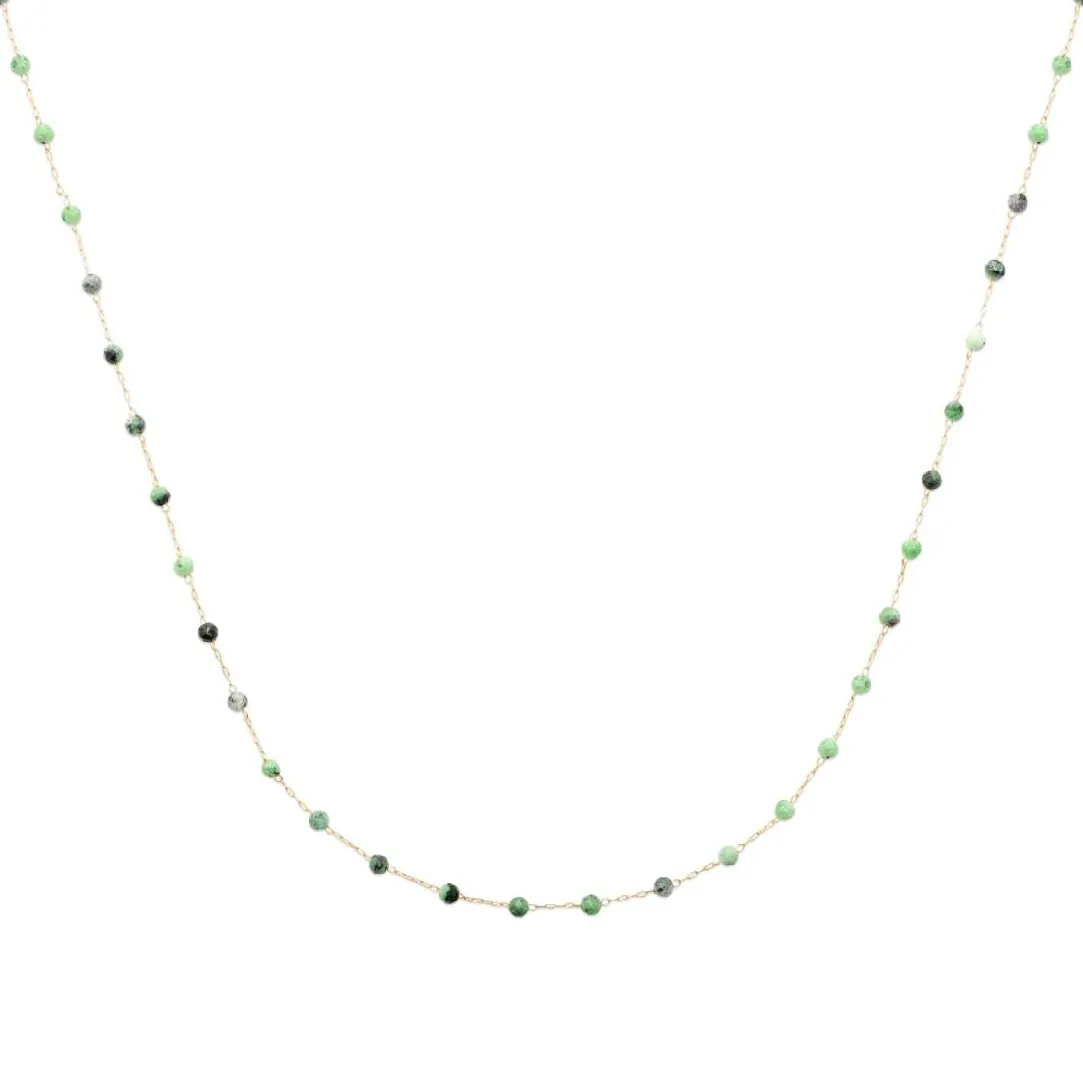 Maison de la Bijouterie Collier femme fantaisie rubis zoisite plaqué or UW3VY450 | Femme Collier Et Pendentif