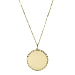 Fossil Bijoux Collier Femme Engravable - JF03888710 Acier Doré | Femme Collier Et Pendentif