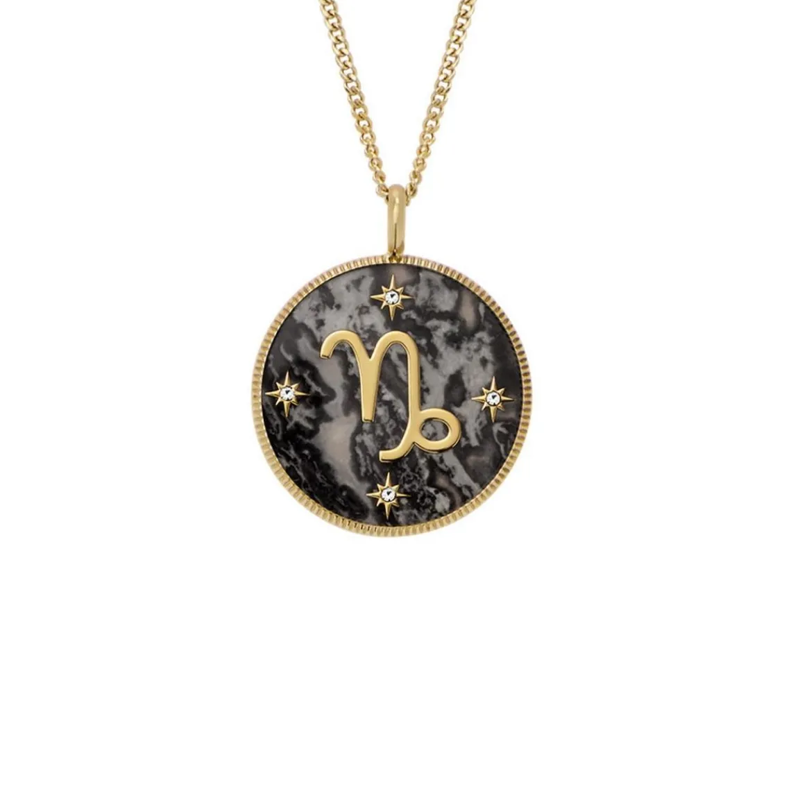 Fossil Bijoux Collier Femme Signes du Zodiaque Capricorne - JF04847710 Acier inoxydable | Femme Collier Et Pendentif