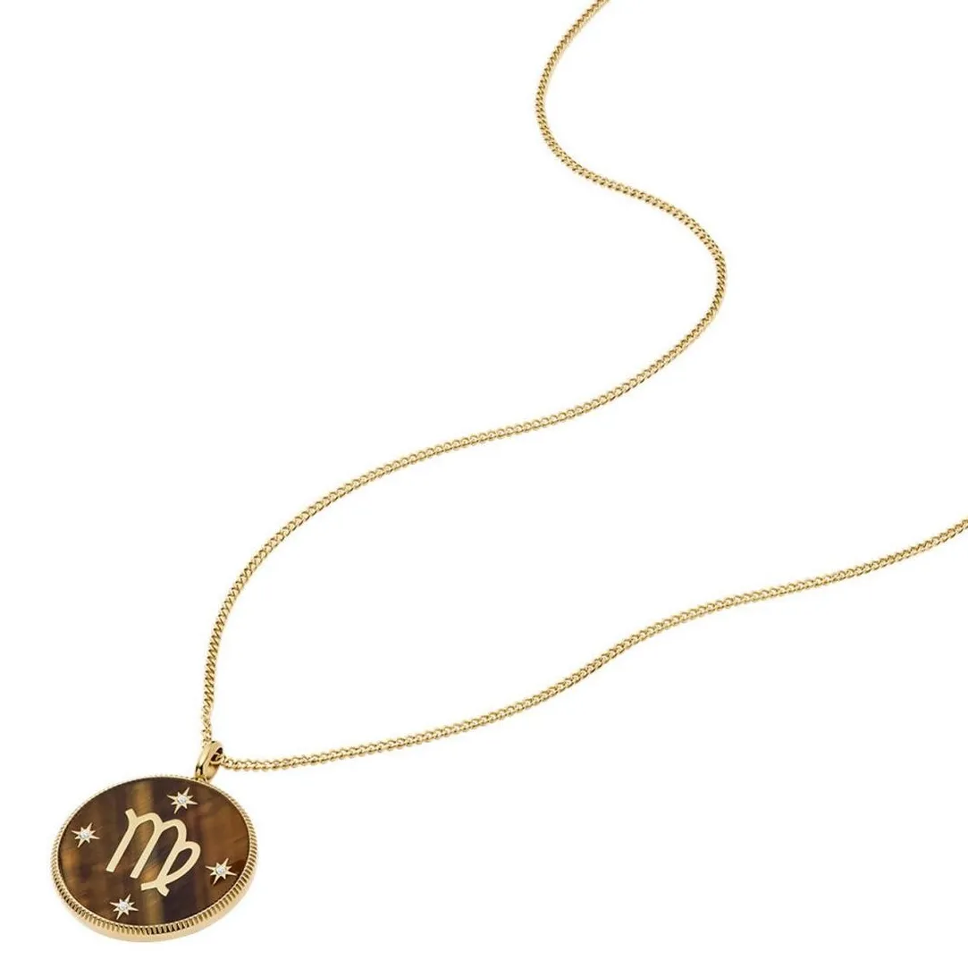 Fossil Bijoux Collier Femme Signes du Zodiaque Vierge - JF04843710 Acier inoxydable | Femme Collier Et Pendentif