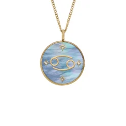 Fossil Bijoux Collier Femme Signes du Zodiaque Cancer - JF04841710 Acier inoxydable | Femme Collier Et Pendentif