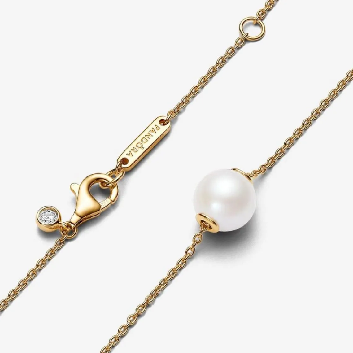 Pandora Collier femme métal doré à l'or fin avec perle et zircone Timeless 363167C01 | Femme Collier Et Pendentif
