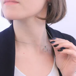 MYC-Paris Collier Femme Solitaire - DP0181-S Laiton Argent | Femme Collier Et Pendentif