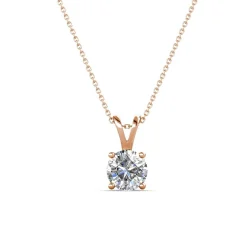 MYC-Paris Collier Femme Solitaire - DP0079-RG Laiton Doré rose | Femme Collier Et Pendentif