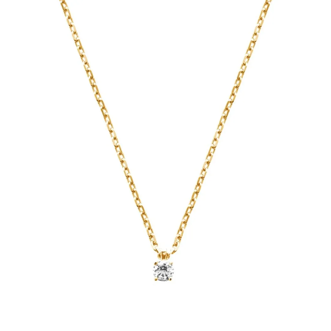 Maison de la Bijouterie Collier femme oxyde de zirconium plaqué or UW30W345 | Femme Collier Et Pendentif