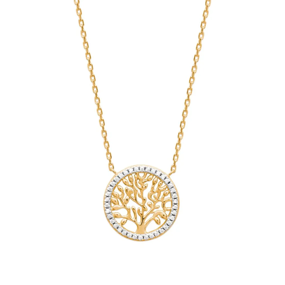 Maison de la Bijouterie Collier femme pendentif arbre de vie plaqué or UWZWY645 | Femme Collier Et Pendentif