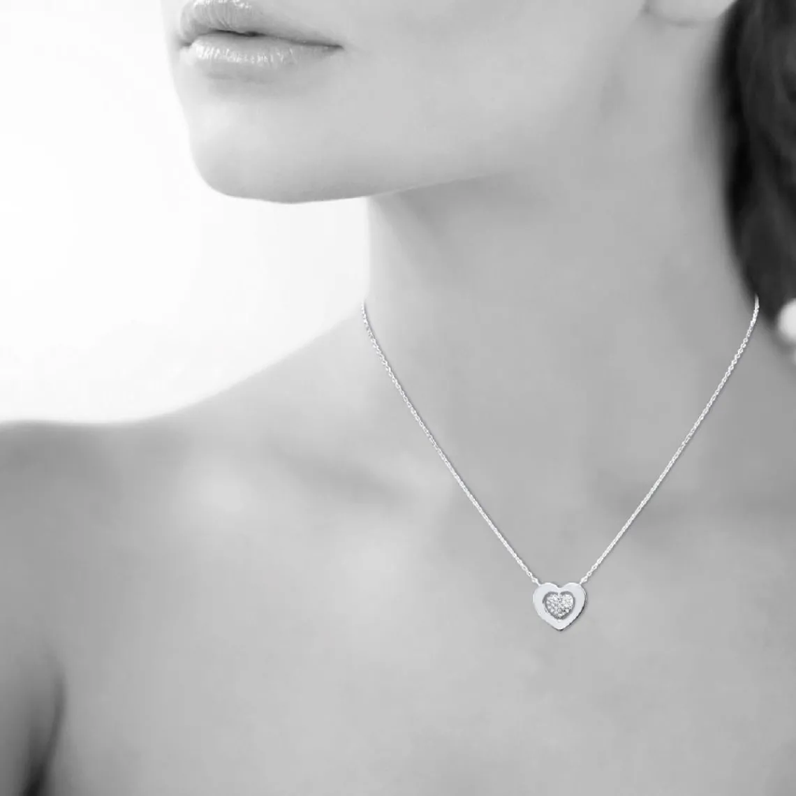 Maison de la Bijouterie Collier femme pendentif cœur argent VW30YU45 | Femme Collier Et Pendentif
