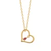 Maison de la Bijouterie Collier femme pendentif cœur pierre rouge plaqué or UW3U5545 | Femme Collier Et Pendentif