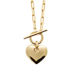 Maison de la Bijouterie Collier femme pendentif cœur plaqué or UYY04V45 | Femme Collier Et Pendentif