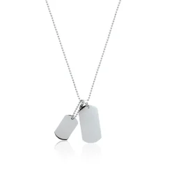 Maison de la Bijouterie Collier femme pendentif à graver acier argent 3Z04UY50 | Femme Collier Et Pendentif
