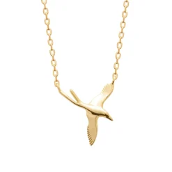 Maison de la Bijouterie Collier femme pendentif oiseau plaqué or UYY0Z645 | Femme Collier Et Pendentif