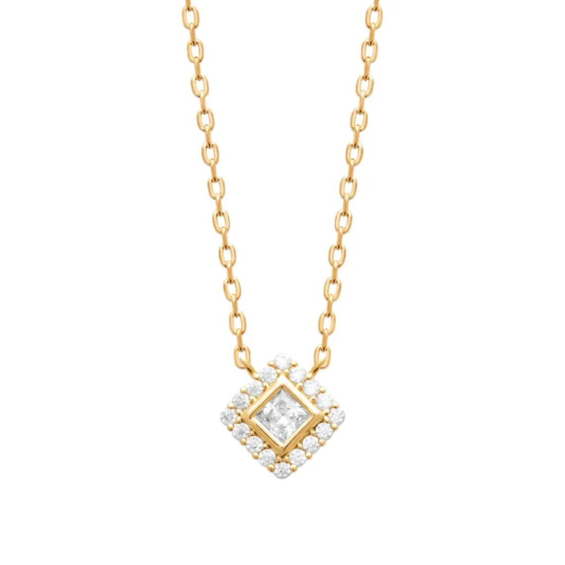 Maison de la Bijouterie Collier femme pendentif plaqué or oxydes de zirconium UW3UV345 | Femme Collier Et Pendentif
