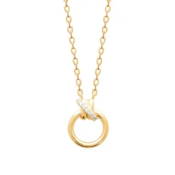 Maison de la Bijouterie Collier femme pendentif rond oxydes plaqué or UW3UZV45 | Femme Collier Et Pendentif