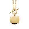 Maison de la Bijouterie Collier femme pendentif rond plaqué or UYY04W45 | Femme Collier Et Pendentif